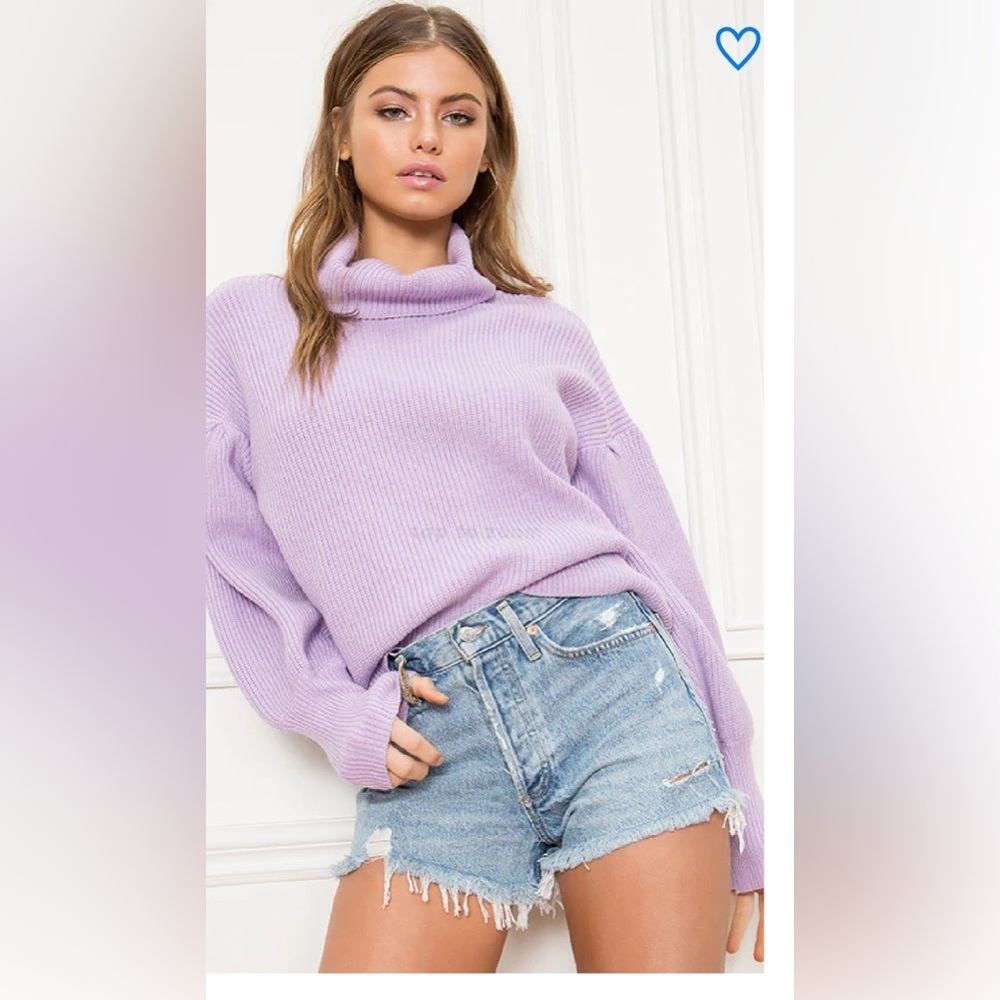 Superdown Revolve  Frankie Lavender Knit Sweater Size Medium 1966